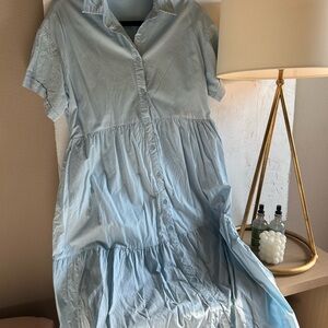 Elegant Light Blue Midi Dress